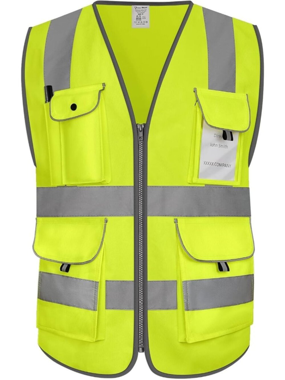 Uno Mejor Hi Vis Safety Vest Reflective 8 Pockets for Men ANSI Yellow Size 4XL